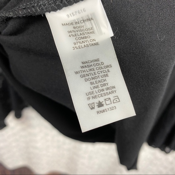 NWT Vince Camuto Lace Bell Sleeve Top Black - Picture 8 of 14